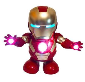 おもちゃ ヒーロー キャラクター アイアンマン 90mm ABS&PVC製 塗装済みアクションフィギュア 音楽ライト付き 電動 ダンス