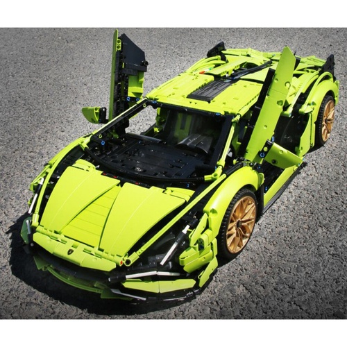 おもちゃ Lamborghini Sian 組み立ておもちゃ子供向け グリーン 3696PCS